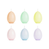 Eggs candles 6 pcs, mix, 7 cm (1 pkt / 6 pc.)