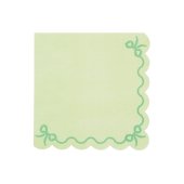 Ruffled napkins, 33x33 cm, green (1 pkt / 12 pc.)