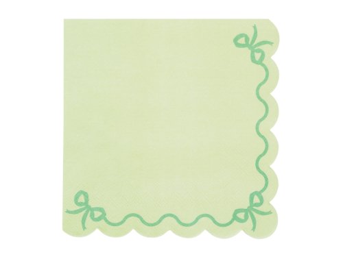 Ruffled napkins, 33x33 cm, green (1 pkt / 12 pc.)