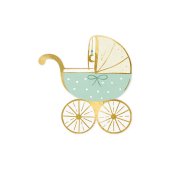 Napkins Baby stroller, tiffany blue, 14x15 cm (1 pkt / 20 pc.)