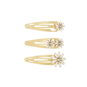 Hair clips Daisy, 5x1.5-2 cm, gold (1 pkt / 3 pc.)