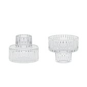 Glass candle holder with 2-in-1 edge, 6.5x5.5cm (1 pkt / 4 pc.)