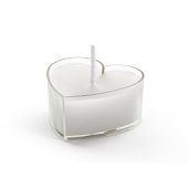 Tealight candles Heart, 4 cm, white (1 pkt / 10 pc.)