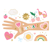 Temporary tattoos Daisy, mix (1 pkt / 14 pc.)