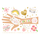 Temporary tattoos Cats, mix (1 pkt / 12 pc.)