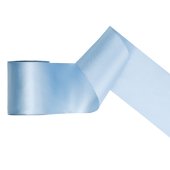 Satin Ribbon, light misty blue, 100mm/25m