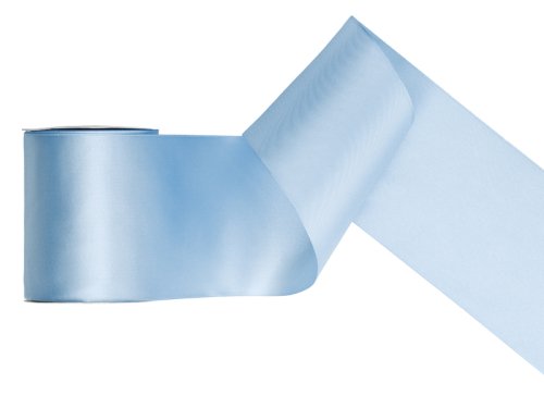 Satin Ribbon, light misty blue, 100mm/25m