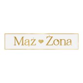 License Plate Mąż - Żona, gold, 59 x 11.5 cm