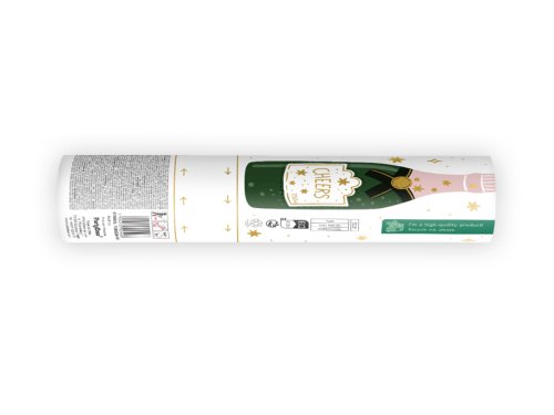 Confetti canon Champaigne with stars, 20 cm