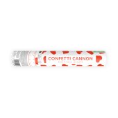 Confetti cannon with hearts, red, 28cm
