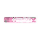 Confetti cannon with hearts, white, 28cm