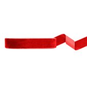 Velour ribbon, red, 25mm/10m