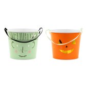 Treat buckets Halloween, 13.5 cm, mix (1 pkt / 2 pc.)
