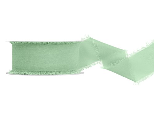 Chiffon ribbon, sage, 40mm/10m