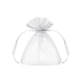 Organza pouches, white, 10cm (1 pkt / 10 pc.)