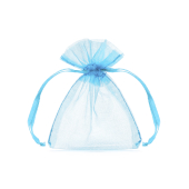 Organza pouches, sky-blue, 10cm (1 pkt / 10 pc.)