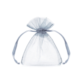 Organza pouches, silver, 10cm (1 pkt / 10 pc.)