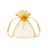 Organza pouches, gold, 10cm (1 pkt / 10 pc.)
