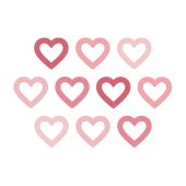 Drink tags Hearts, 6.5x6 cm, mix (1 pkt / 10 pc.)