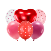 Balloon set Be mine valentine, mix (1 pkt / 6 pc.)