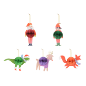 Paper honeycomb set Christmas characters, mix (1 pkt / 5 pc.)