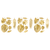 Decorations Aloha - Tropical leaves, gold (1 pkt / 21 pc.)