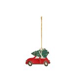 Metal hanging decoration Christmas car, 9x6.5 cm, mix