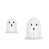 Paper Ghost Decorations, white, 20-30cm (1 pkt / 2 pc.)