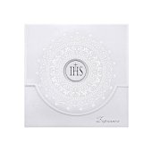 White ornamented holy communion invitation (1 pkt / 10 pc.)
