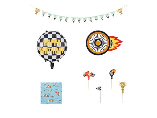 Foil balloons set - Cars, mix (1 pkt / 25 pc.)