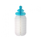 Baby Boy B&C paper decoration Bottle, light blue, 30 cm