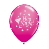 Balloon QL 11" Hen Night, pastel cranberry/ 6 pcs.