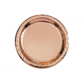 Paper plates, rose-gold, 18 cm, 8 pcs