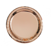 Paper plates, rose gold, 23 cm, 8 pcs