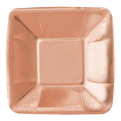 Paper plates, rose gold, 13 cm, 8 pcs