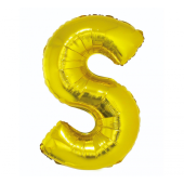 Folija balons &quot;Burts S&quot;, zelts, 85 cm