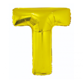 Folija balons &quot;Burts T&quot; , zelts, 85 cm