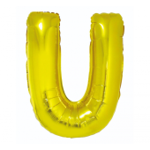 Folija balons &quot;Burts U&quot;, zelts, 85 cm