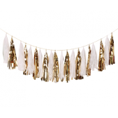 Tinsel garland W&C, gold, 36x250 cm, 20 pcs.