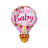 Folija balons 24&amp;quot; FX Baby in the Balloon - jauns mazulis, rozā