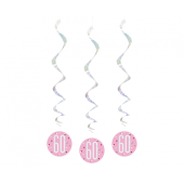 Hanging decoration Glitz 60, dots, 81 cm, pink, 6 pcs