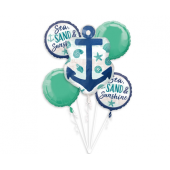 Balloon bouquet Sea, Sand & Sunshine, 5 pcs