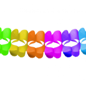 Paper garland Colourful Flowers, 360x16.5x15.5 cm, 1 pc