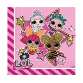 Papīra salvetes LOL GLITTERATI METALLIC MGA ENTERTAINMENT, izmērs 33x33 cm, 20 gab.