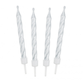 Birthday candles, spiral shape 12/12, white