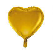 Folija balons, sirds, zelta matēts, 18&quot;