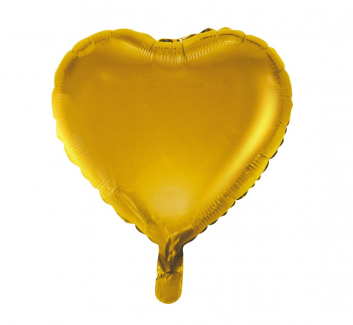 Folija balons, sirds, zelta matēts, 18&quot;