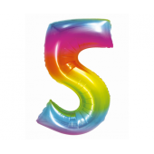 Foil balloon Smart, digit 5, rainbow, 76 cm