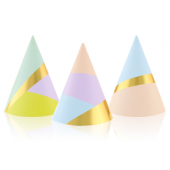 Paper hats Pastel Party, 6 pcs