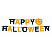 Folija meitene un Happy Halloween, lieli burti, izmērs 350x23 cm